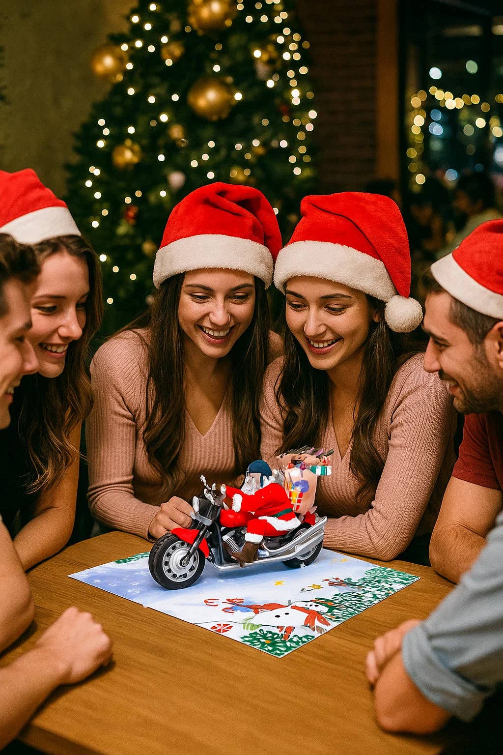 The Paper Mix – wholesale Christmas card – Santa Claus Riding Motorcycle 3D Pop Up Greeting Card2