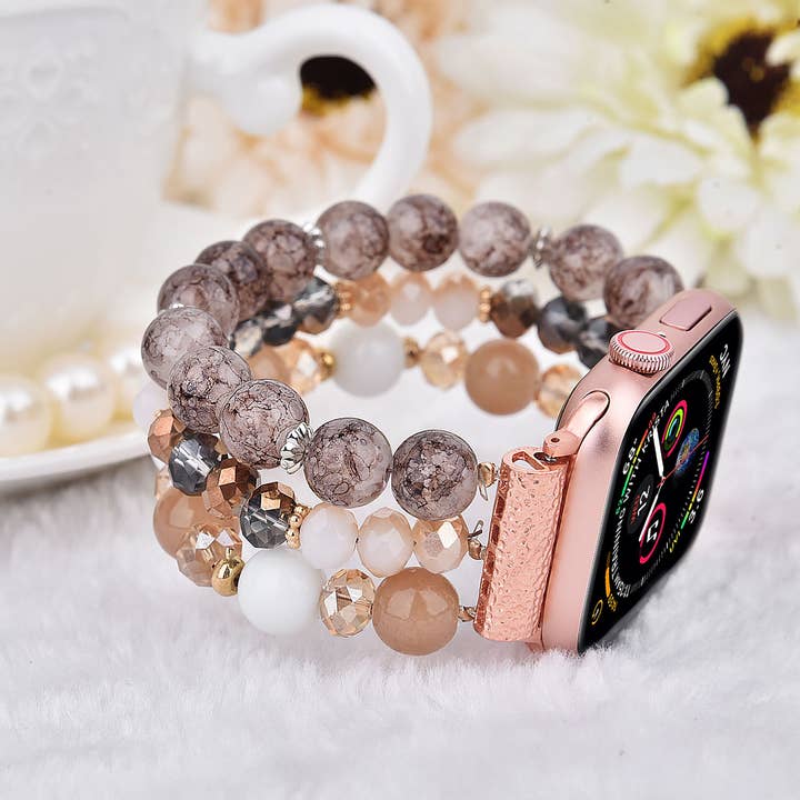 ShopTrendsNow - Wholesale Watch band/strap – Women's - Beaded Apple Watch Elastic Bracelet Band10