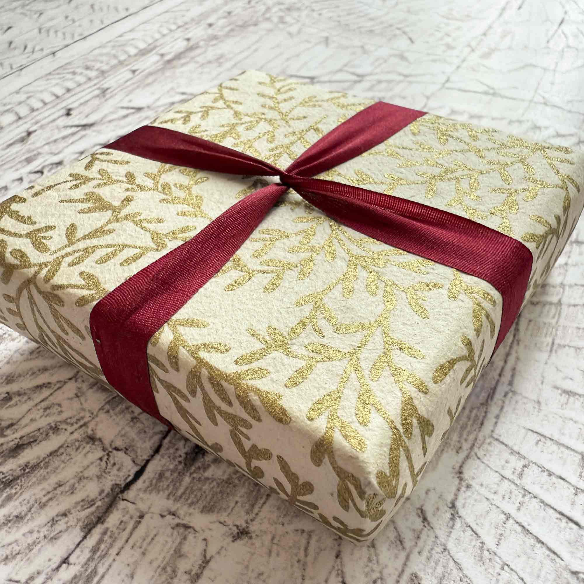 The Natural Paper Company - Wholesale Flat wrap - Lokta Wrapping Paper - Golden Vine | Eco Friendly Gift Wrap2