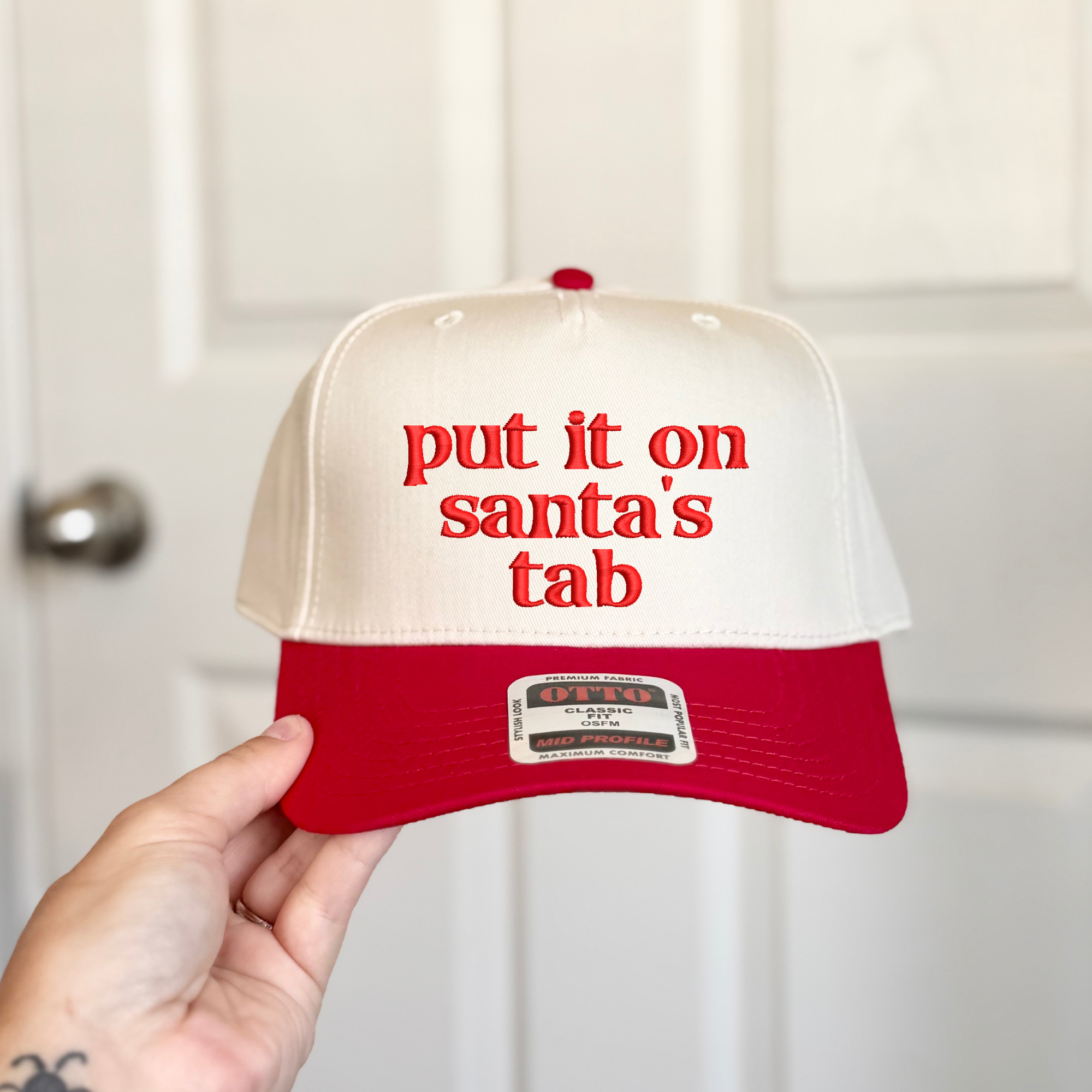 Southern N Savvy – wholesale Trucker hat – Women’s – Put it on Santas Tab Two Tone Embroidered Hat0