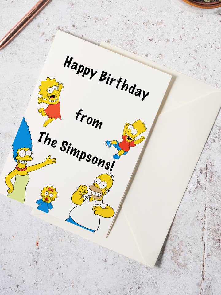 „Tillykke med fødselsdagen“ The Simpsons lykønskningskort for engroshandel hos The Arty Hand