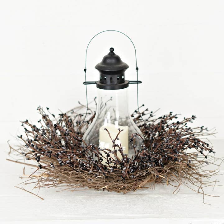 Impressive Enterprises, Inc. - Wholesale Wreath - ISB082GB- 22in Pip Berry Wreath w/twig-GRAY BLACK4