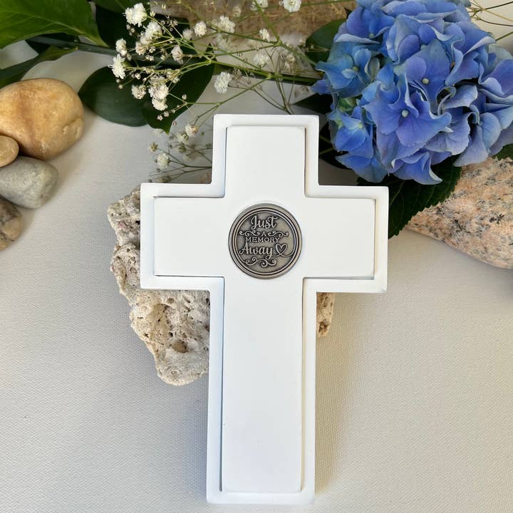 Just A Memory Away Two-Piece Cross for wholesale by Abbey + CA Gift