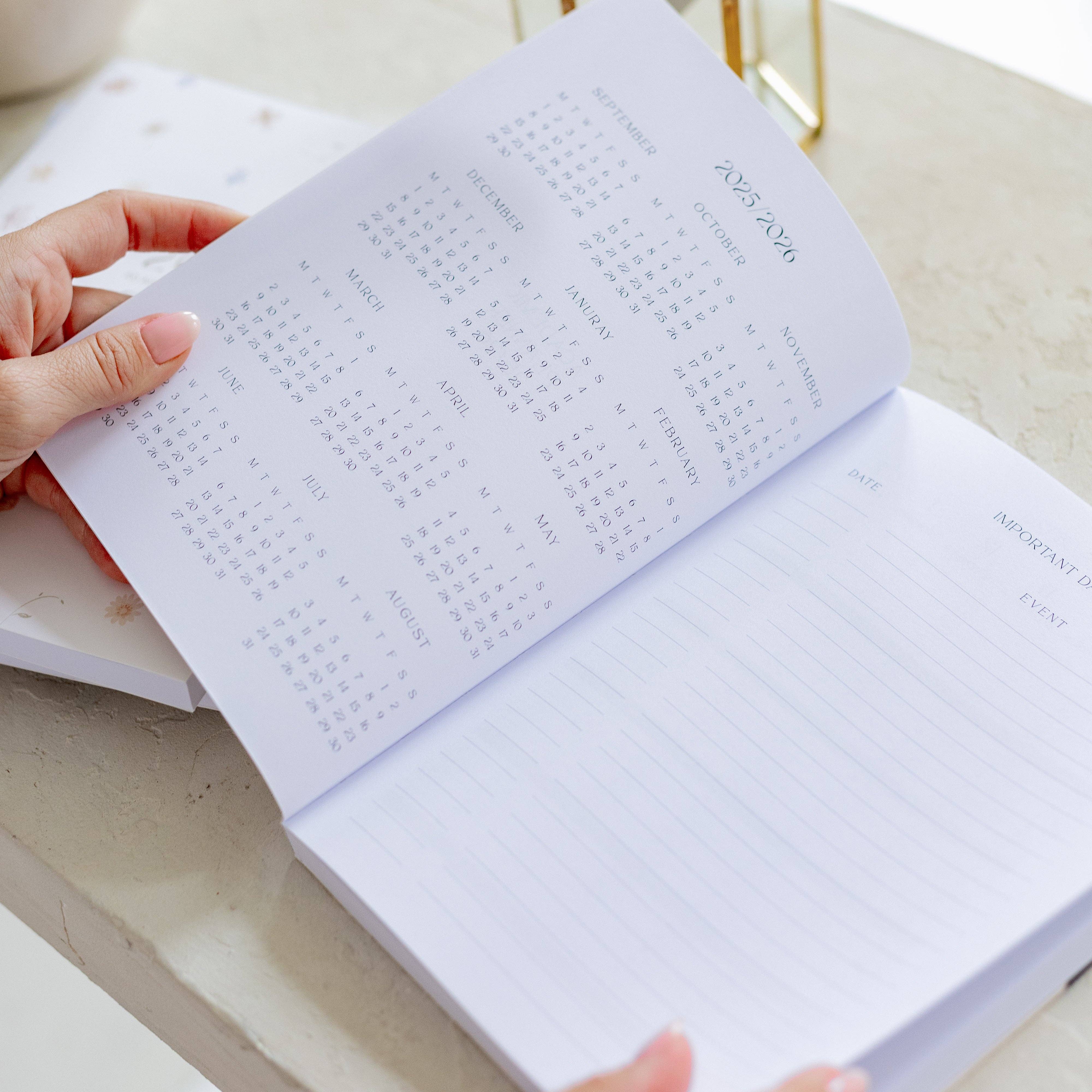 Love & Story Design - Wholesale Planner - Paperback Academic Planner 2025/2026 Petals3