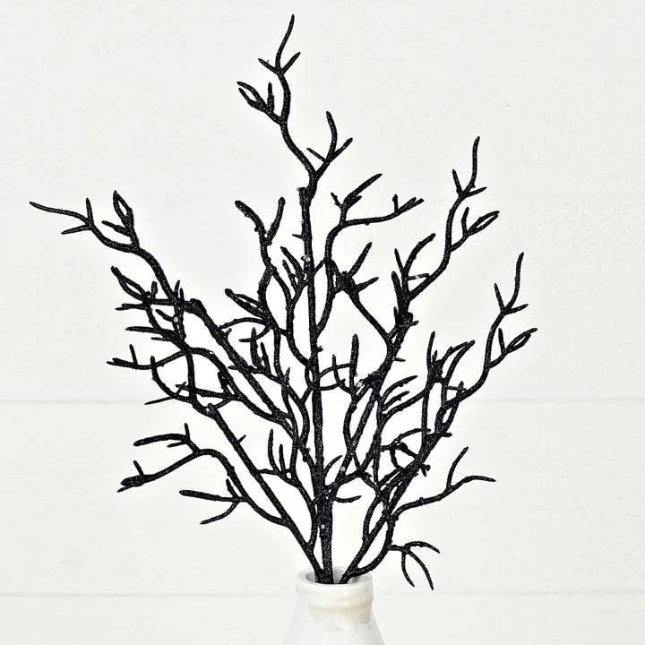 Holiday Depot Inc. - Wholesale Artificial Flowers - 31301-19-inch Pick with Black glittered twigs3