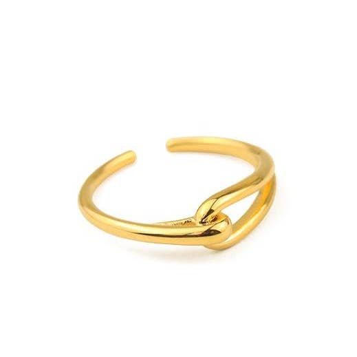 Dipped Shop - Wholesale Band/Stacked Ring - Minimalist Knot Adjustable Open Ring DP25B794