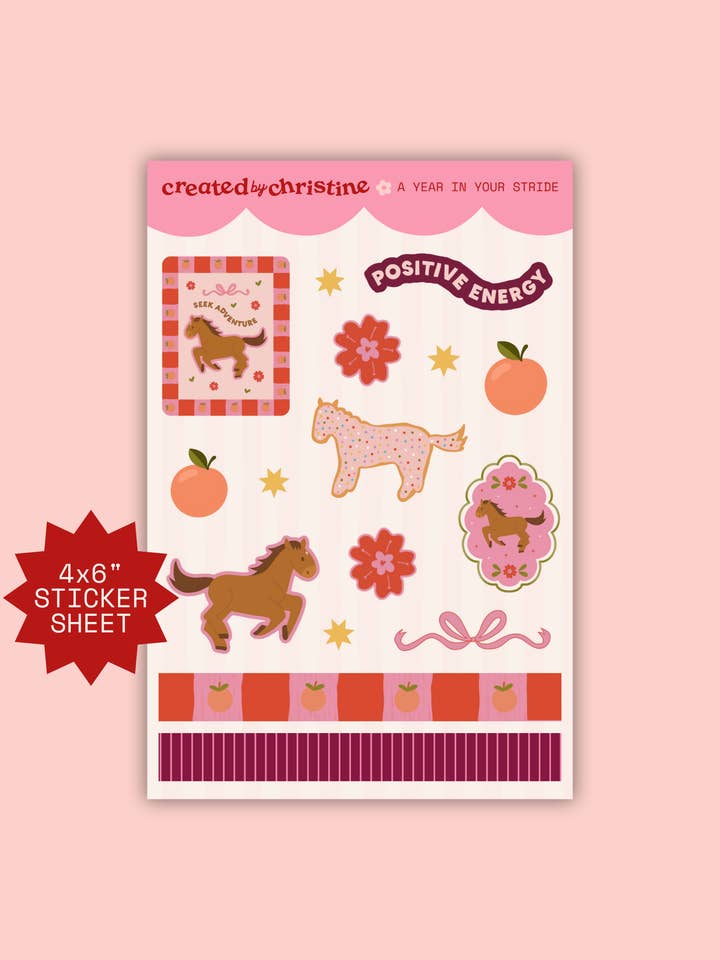 Year in Your Stride Sticker Sheet for wholesale by Created By Christine