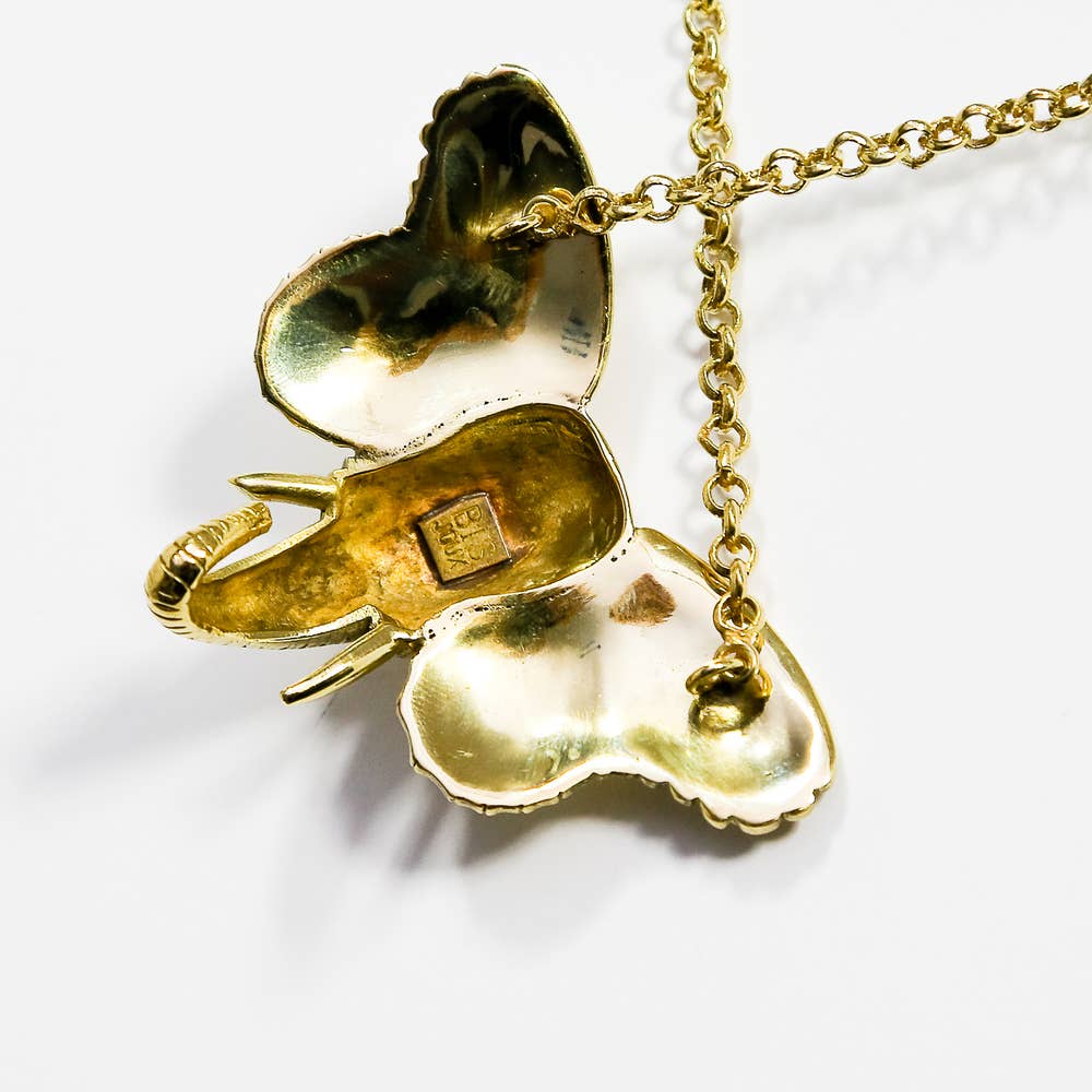 Bisjoux - Wholesale Pendant/Charm Necklace - Preservation elephant butterfly brass animal  Necklace8