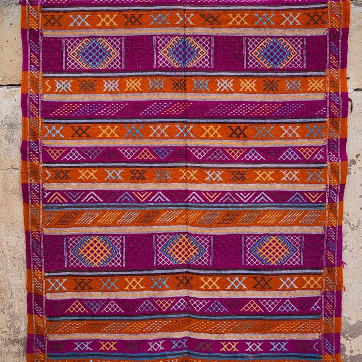 SOUK in the CITY - Wholesale Area Rug - TIFLET Flatwoven Rug 238/144 - fuchsia & orange