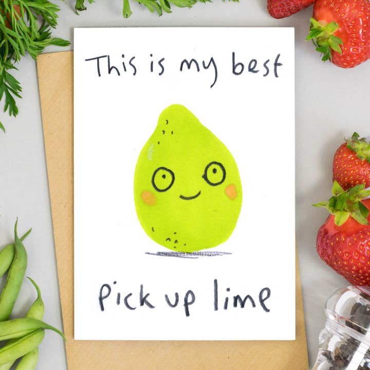 My Best Pick Up Lime Card for wholesale by Jo Clark Design
