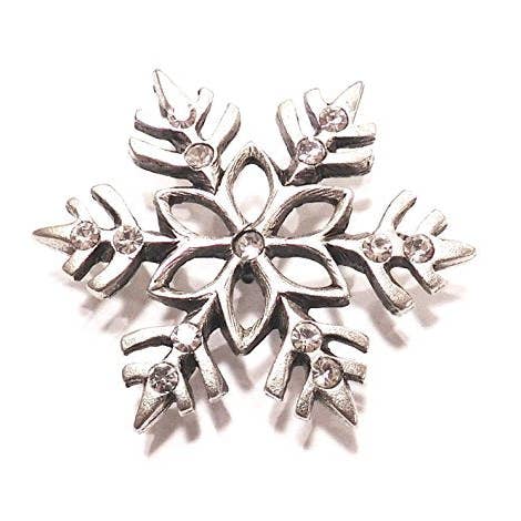 NORMA JEAN DESIGNS, LLC Spille Fiocco di Neve con Pietre di Cristallo di Vetro Argento Antico CL-108AS per la vendita all'ingrosso da parte di Norma Jean Designs