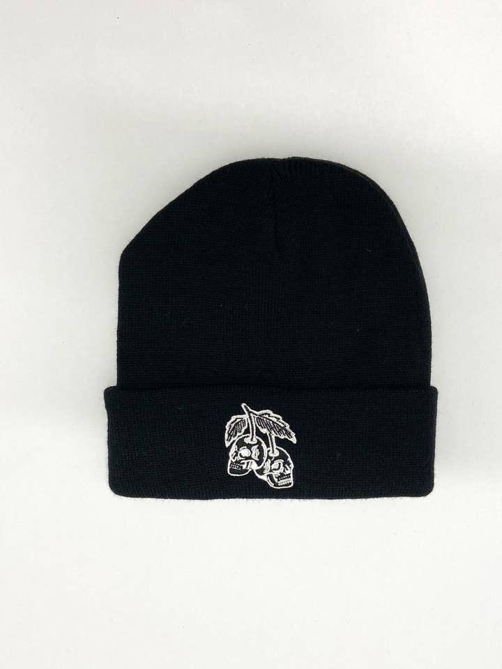 Cherry Skull Beanie for wholesale by Pamela Mann