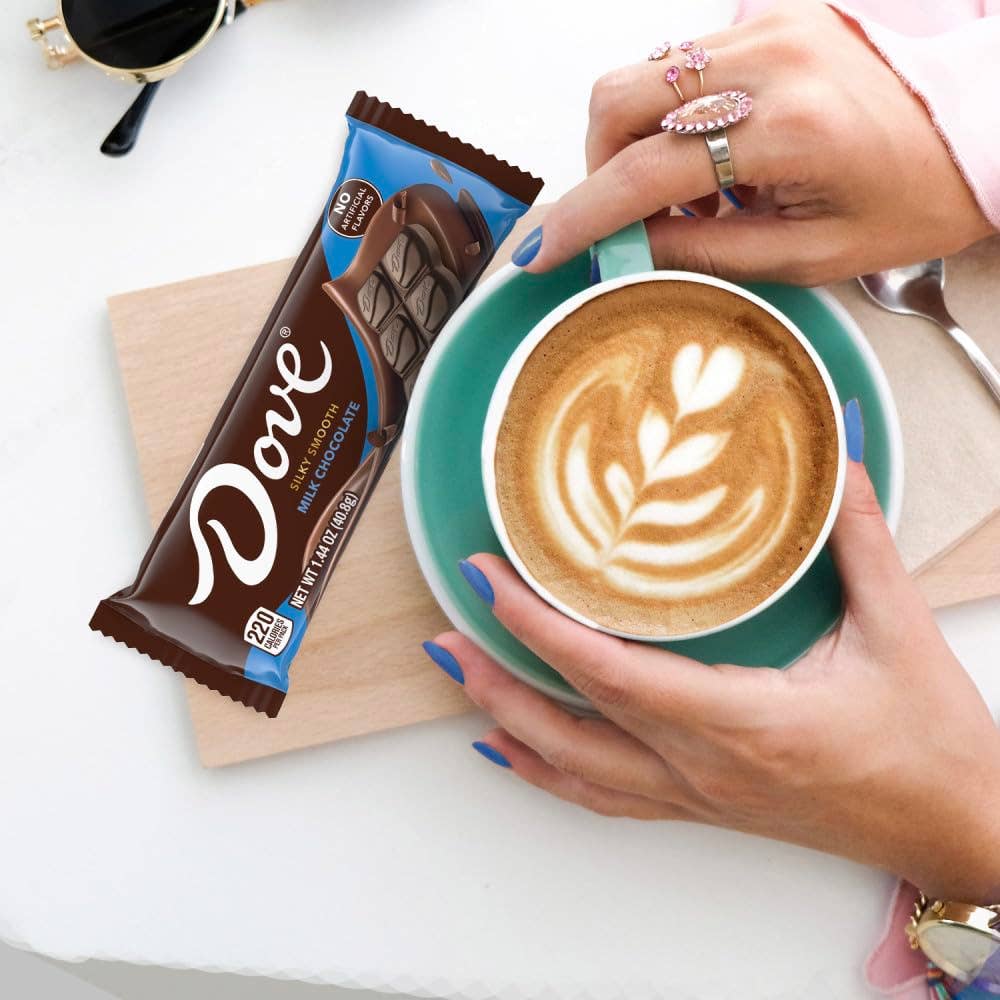 Snacky Candy - Vente Barre chocolatée - Dove Chocolat au Lait Singles Doux et Soyeux 1,4 oz 18 unités2