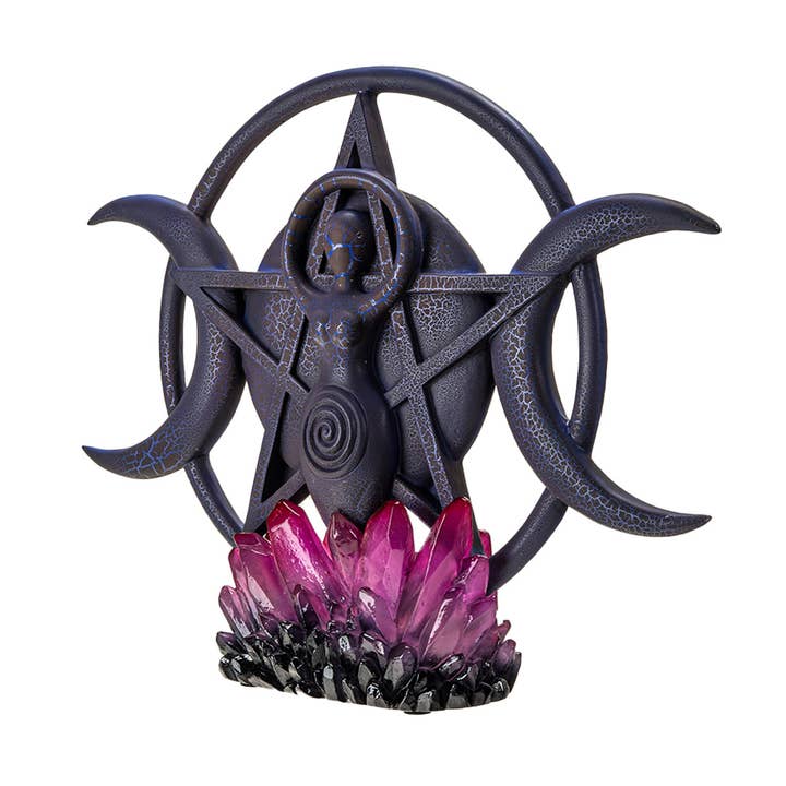 Pacific Trading - Wholesale Decorative Tabletop Object - Triple Moon Spiral Goddess with LED Base4