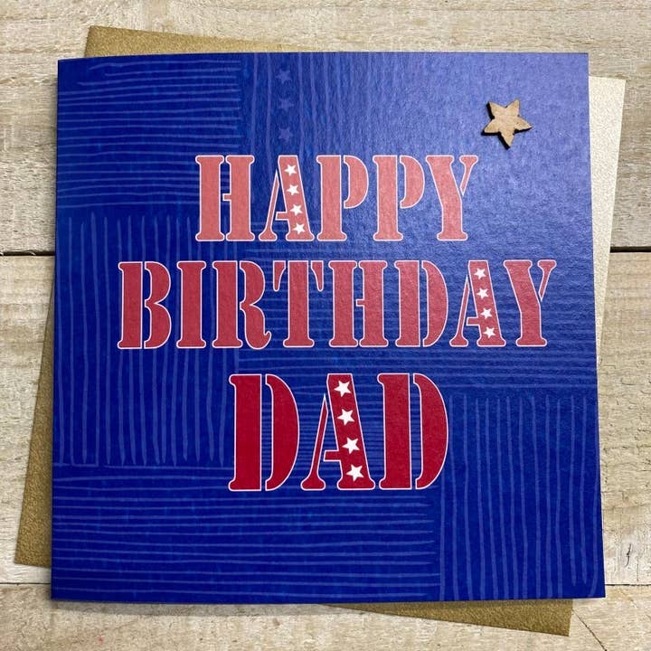 Anniversaire de Papa - Griffonnages & étoiles (ST64) pour la vente par White Cotton Cards