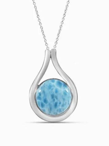 Larimar Pendant Round Lagoon for wholesale by Larimar Magic