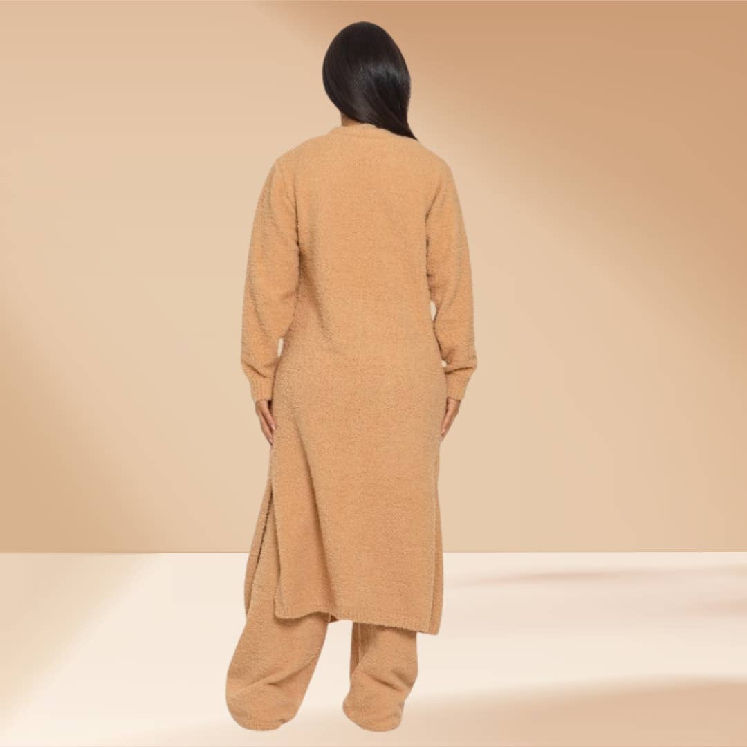 Celystrends - Vente Ensemble de vêtements d'intérieur – femme - Ensemble de 3 pièces Ensemble de détente douillet Teddy comme Skim2