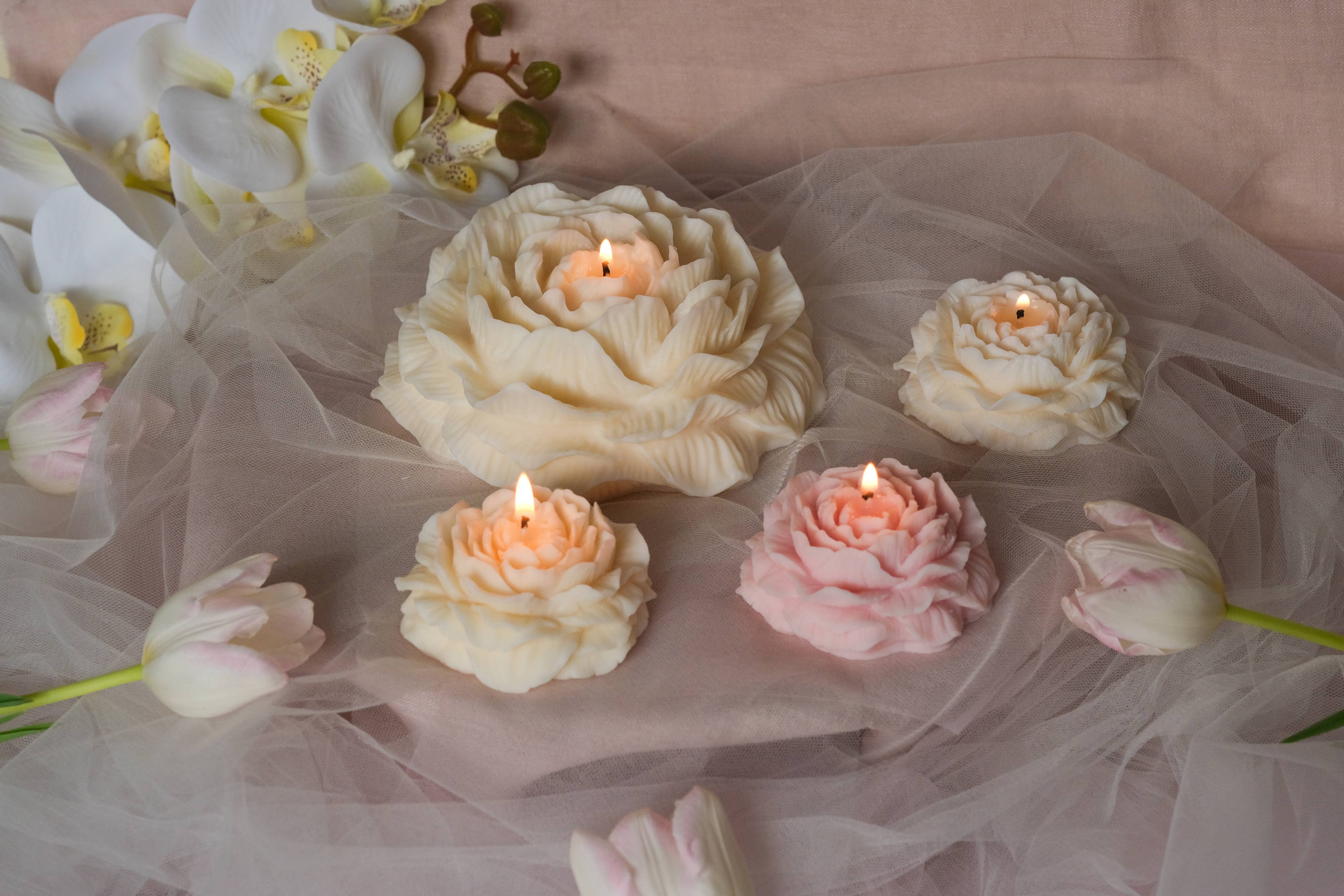 Interlude Candles – wholesale Novelty candle – Peony Shaped Candle