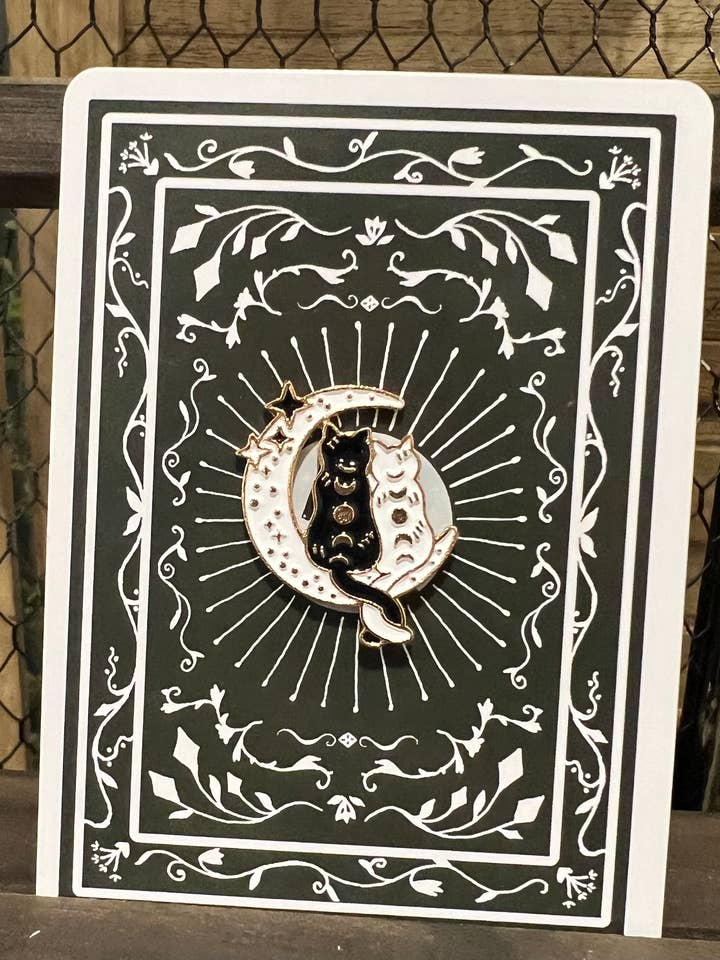 Enamel Pin Black/White Cat for wholesale by LoVely Chaos