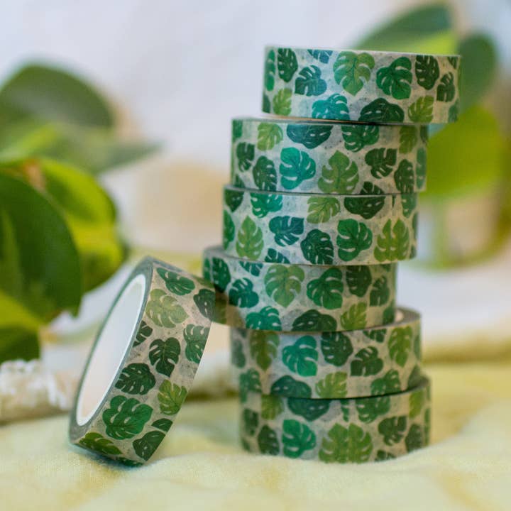 Monstera Leaf Plant Washi Tape for wholesale by Beka Gene Studio