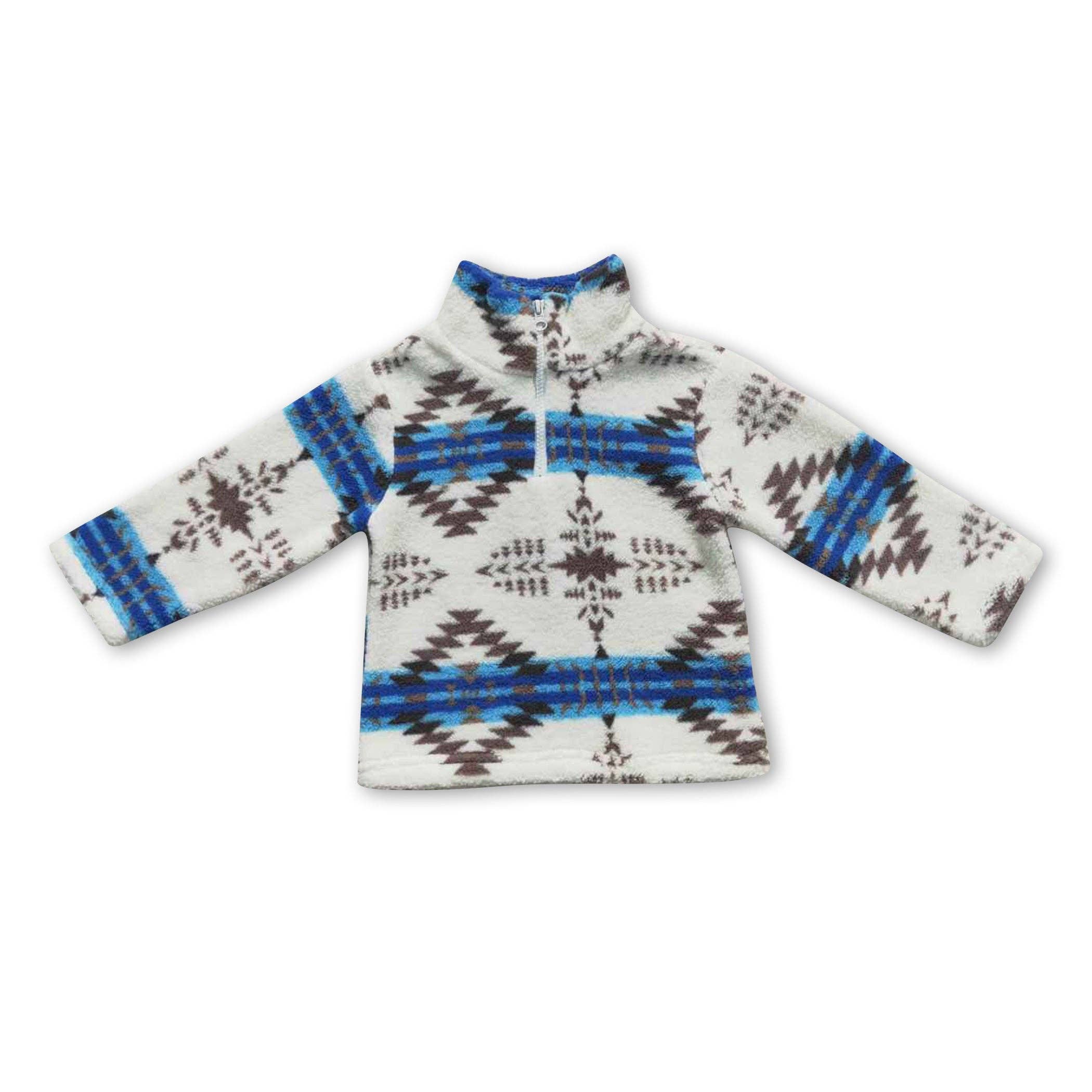 Yawoo Garments - Wholesale Sweatshirt - Kids - Blue khaki aztec winter clothes kids pullover1