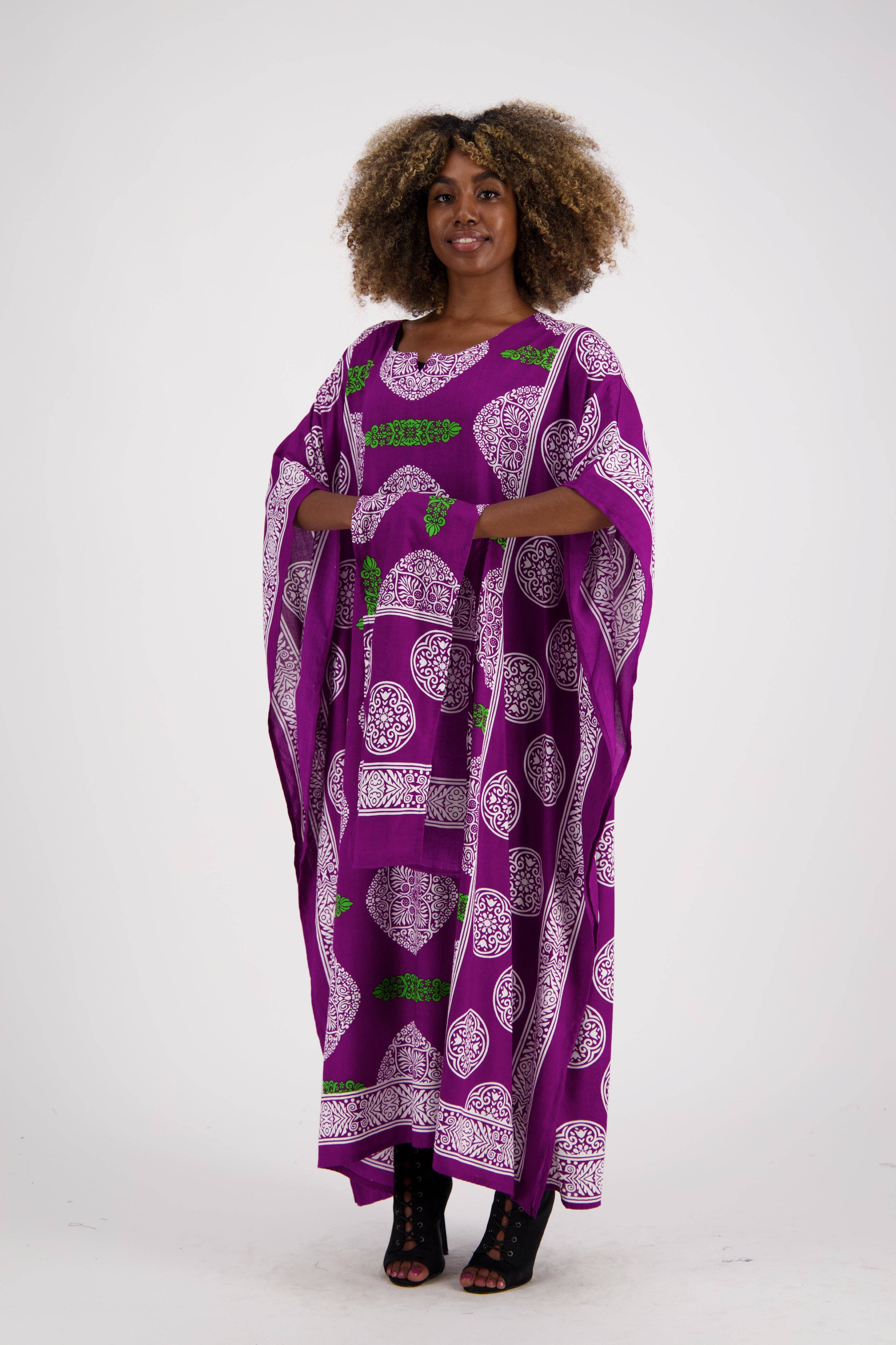 Assorted African Block Print Kaftan KAF-1046 for wholesale on Faire8