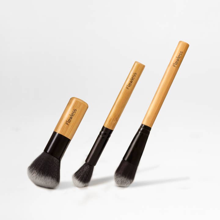 Flawless – wholesale Sminkborstset – Vegan Make-up Brush 'Fresh' Trio. 3 bit samling.