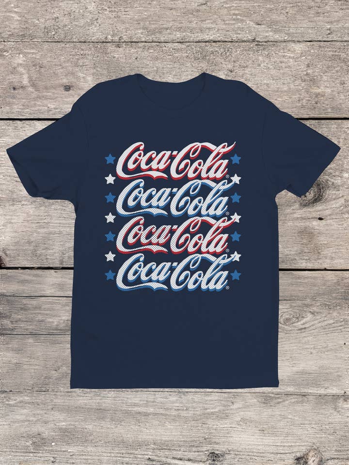 Officially Licensed Coca Cola Patriotic Stars Design Men's for wholesale by Swift Retail