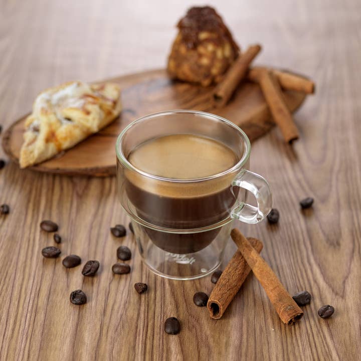 JoyJolt - Wholesale Coffee/Tea Cup - Stoiva Stackable Double Wall Glasses, 5 Oz Set of 4