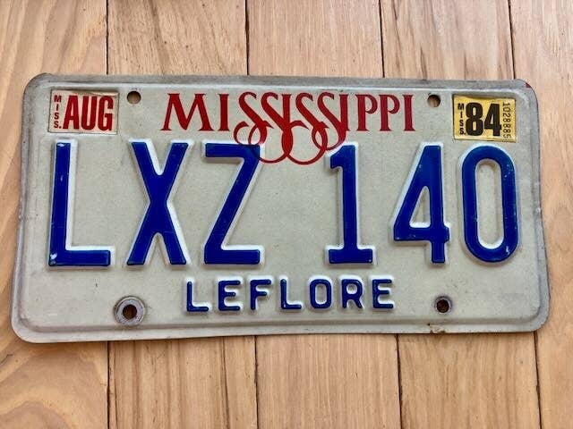 1984 Mississippi Leflore County Nummerplade for engroshandel hos RusticPlates