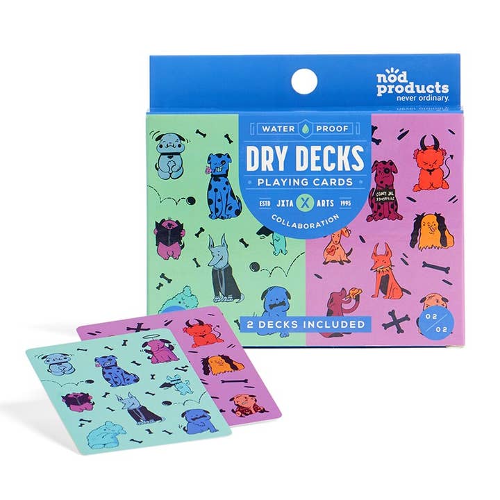NOD Products – wholesale Card game – Dog Themed Waterproof Playing Cards- 2 Deck Set