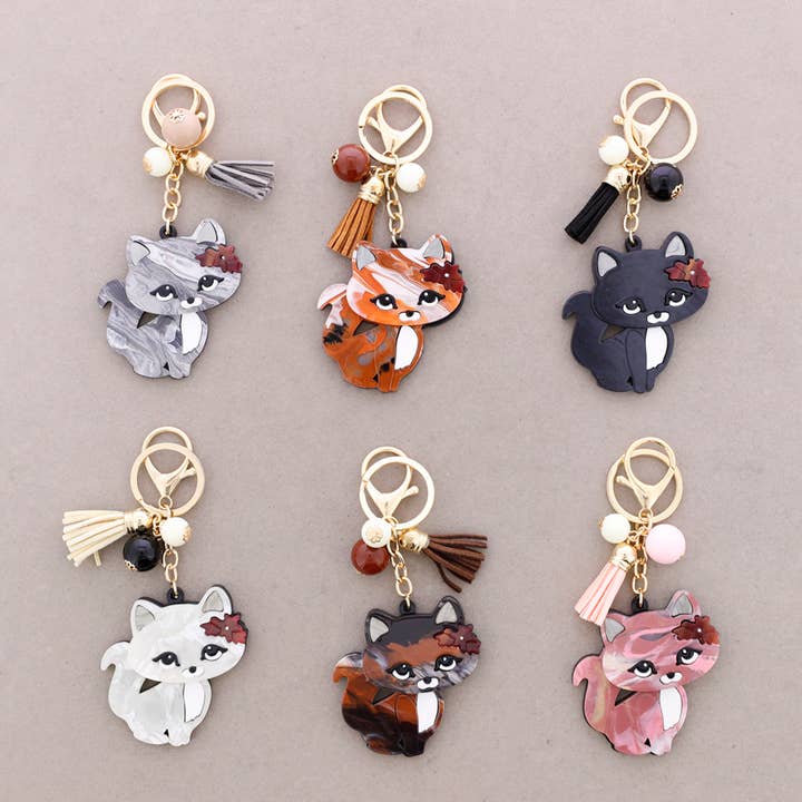 Sonata - Wholesale Snap Jewelry - Resin Cat Keychain3