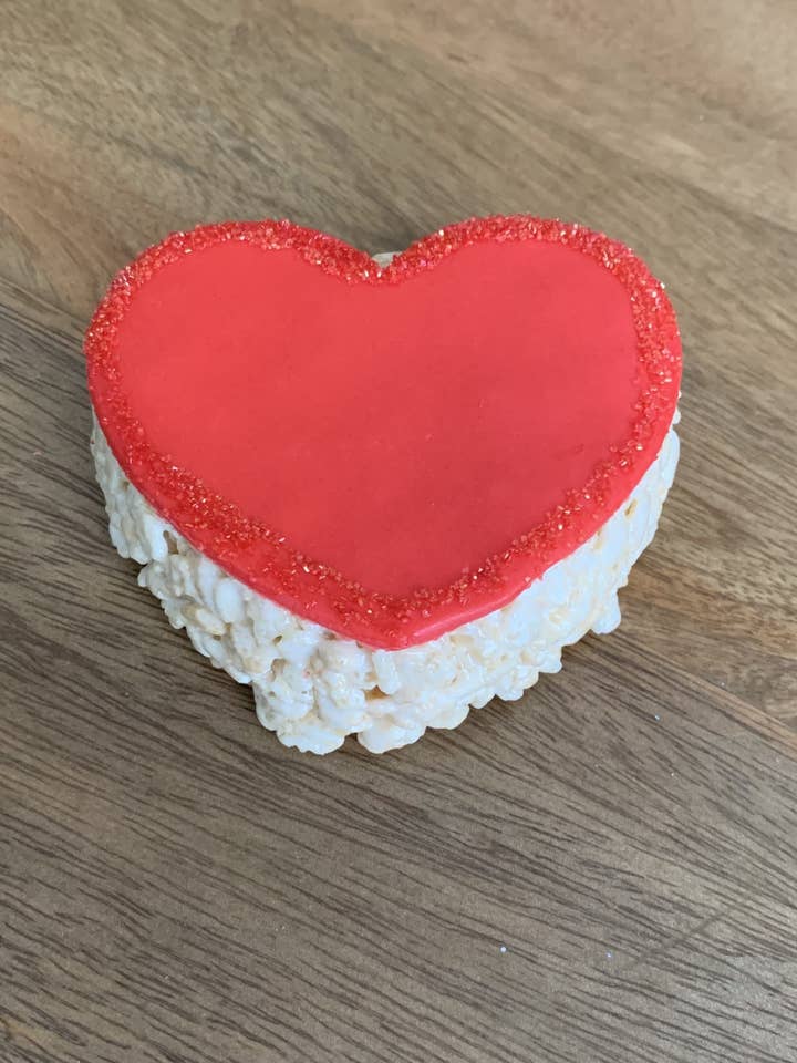Heart with Sugar Rice Crispie Treats for wholesale by Creative Crispies Co.