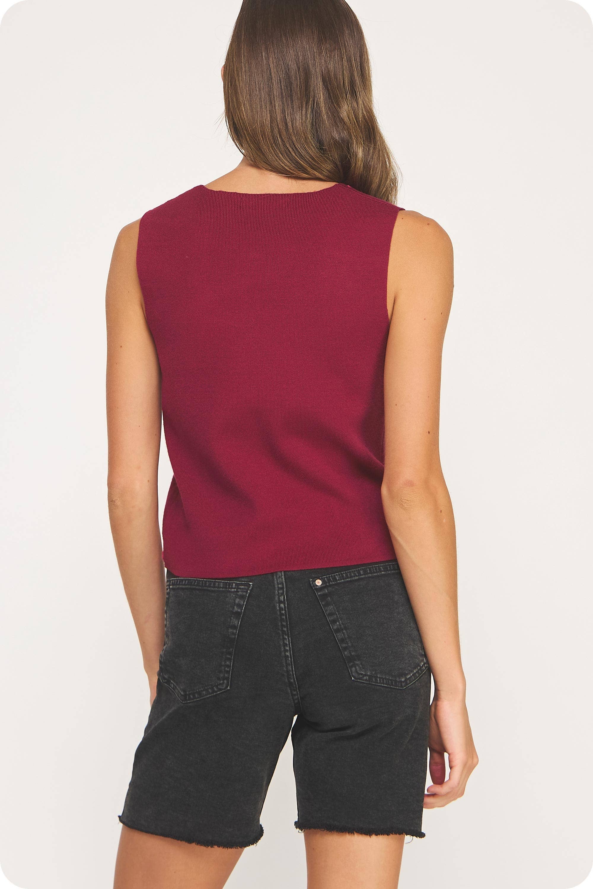 Strut & Bolt - Venta al por mayor Chaleco de abrigo - Mujer - Top sin mangas de punto con bordado floral28