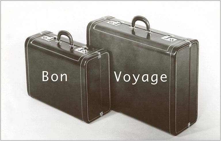 Found Image Press - Wholesale Magnet - Magnet TR-04 Suitcases, Bon Voyage0