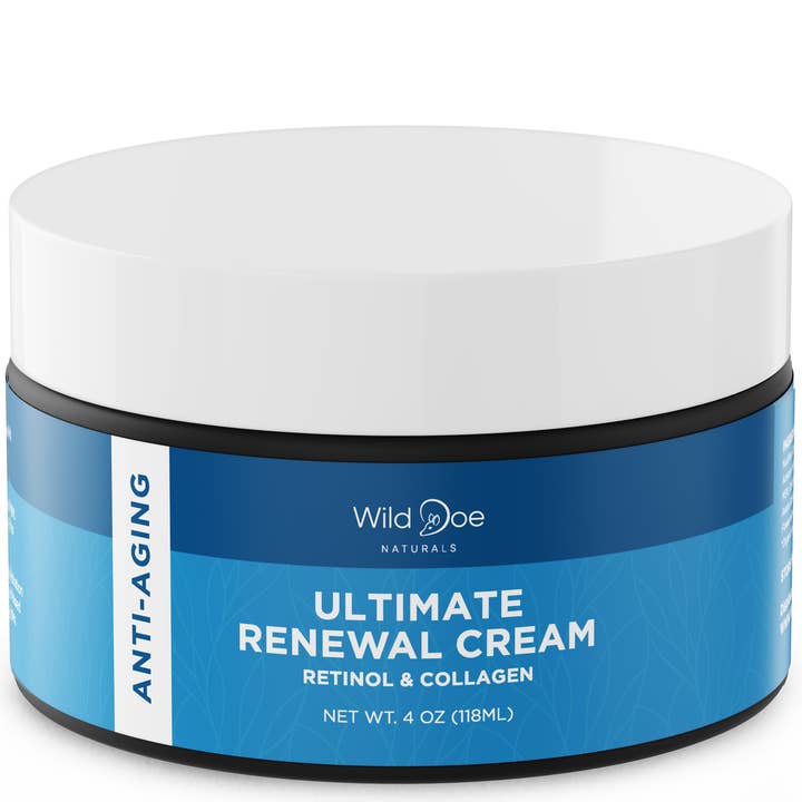 Retinol Night Cream with Collagen Cream & Hyaluronic Acid Moisturizer w/ Shea Butter + Vitamin E -4oz for wholesale by Wild Doe Naturals