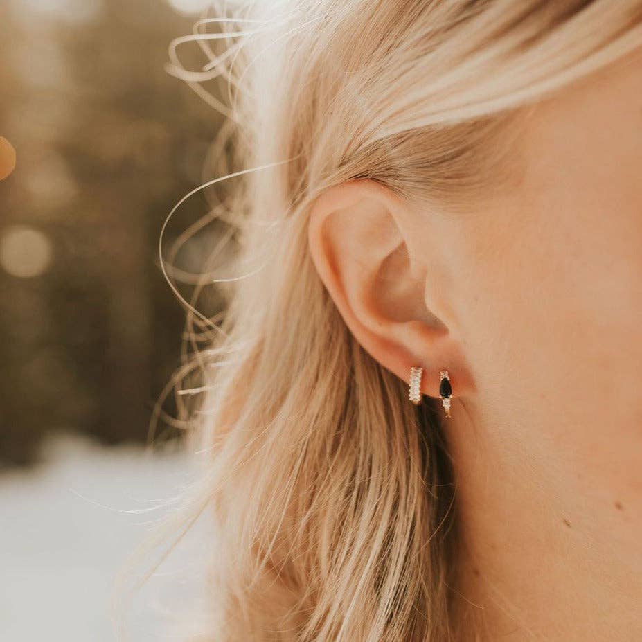 Mauve Jewelry Co. - Wholesale Huggie Earrings - Ivy Diamond Hoops8