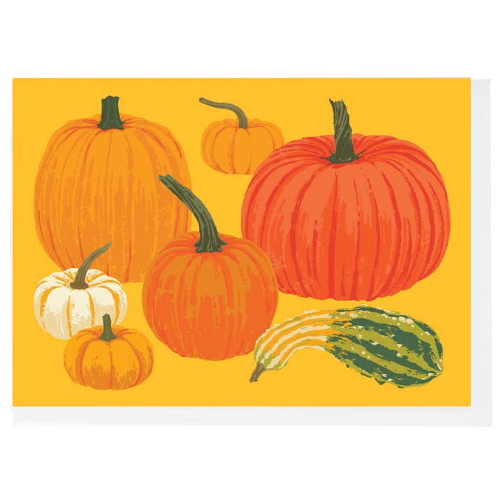 Pumpkins & Squash Note Card for wholesale by Smudge Ink