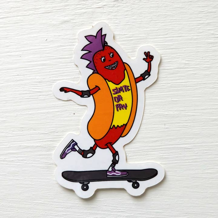 Sticker - Skate or Fry voor wholesale door Haha Hot Dogs
