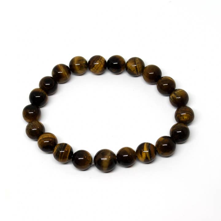 Large Size Tiger Eye Beaded Bracelet - Wrist Mala - 10mm for wholesale by Namu Baru Inc.