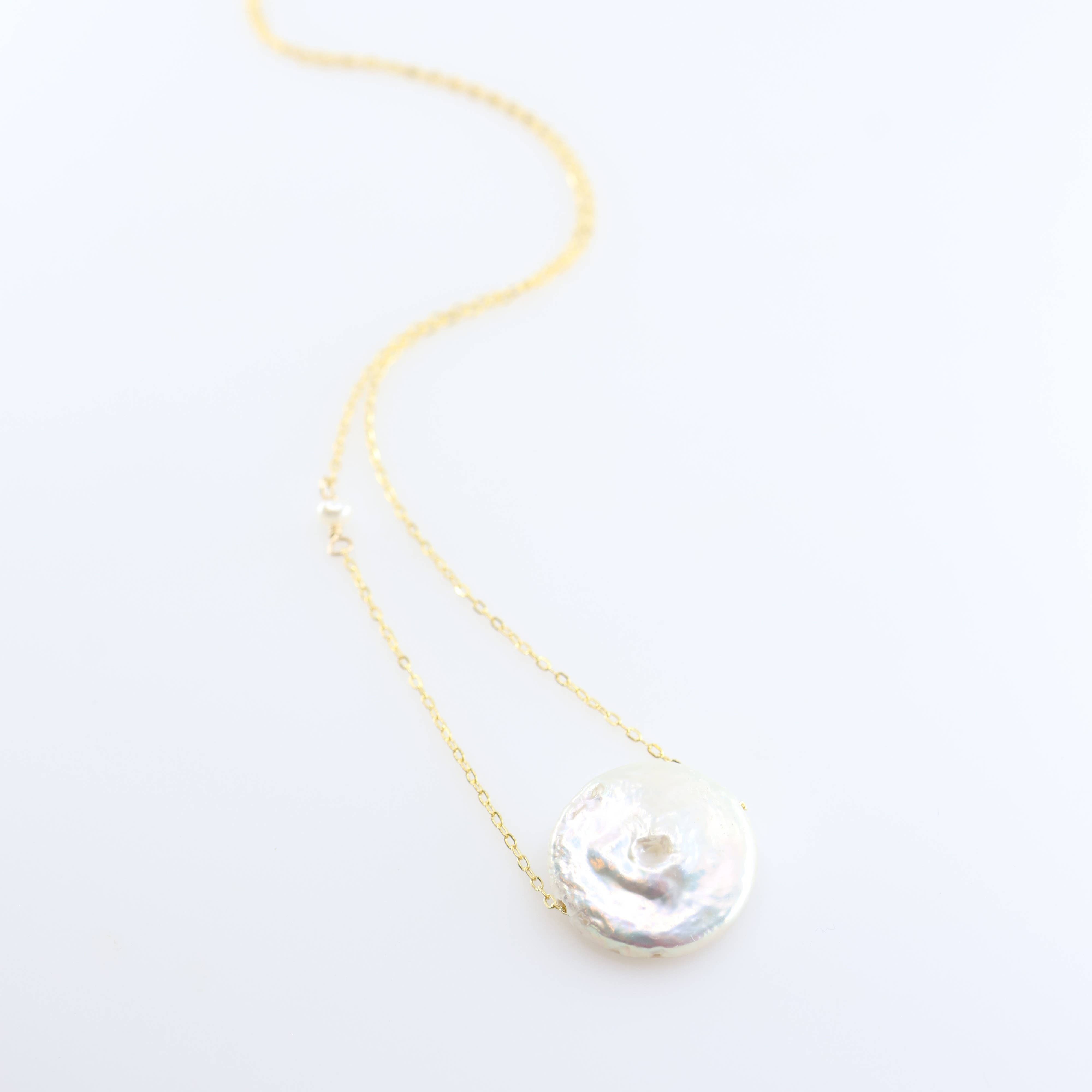 J. Mills Studio - Wholesale Pendant/Charm Necklace - Solo Coin Pearl Necklace 4