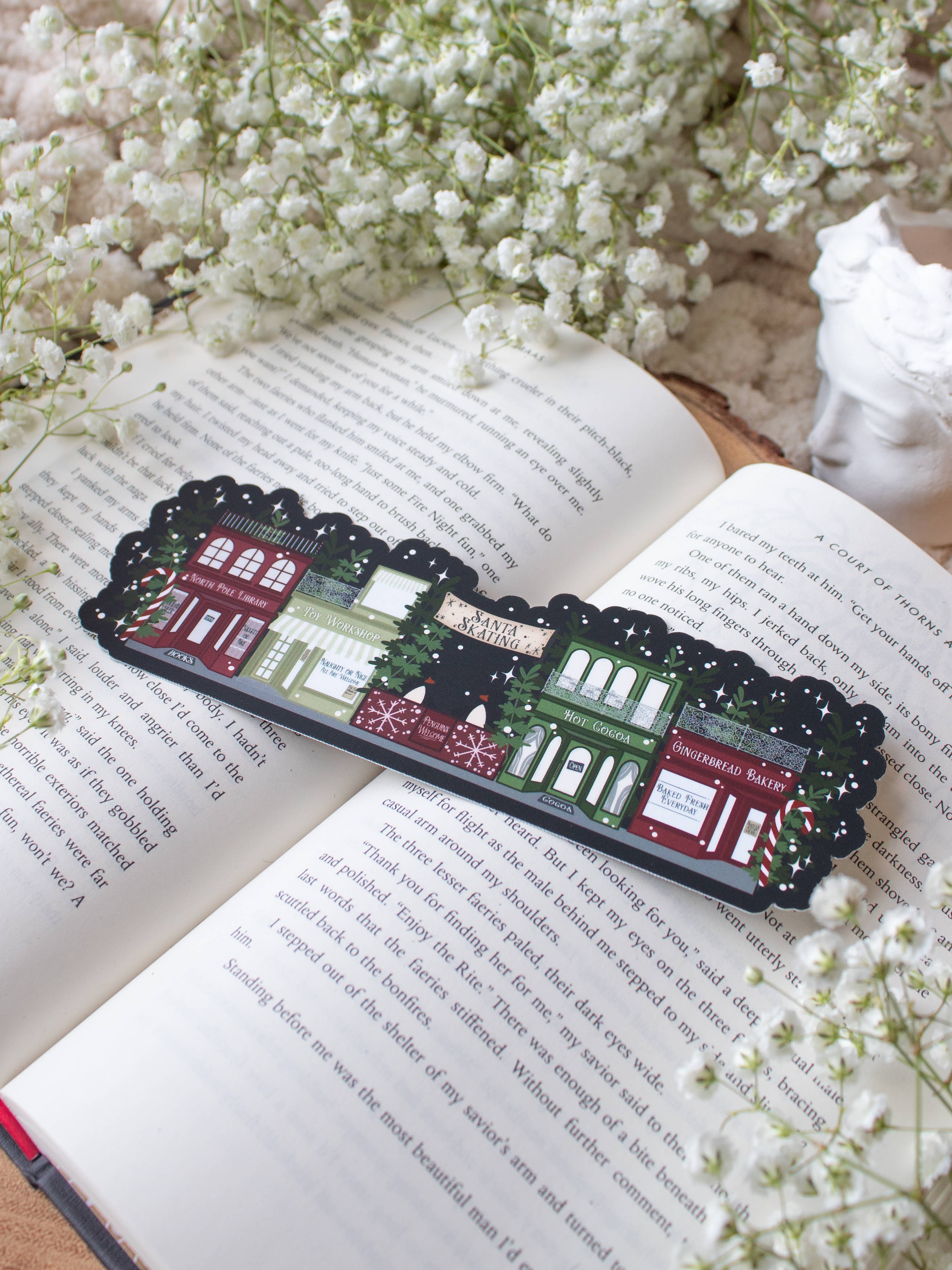 Meaggie Moos - Wholesale Bookmark - Christmas Village Street Die-Cut Bookmark2