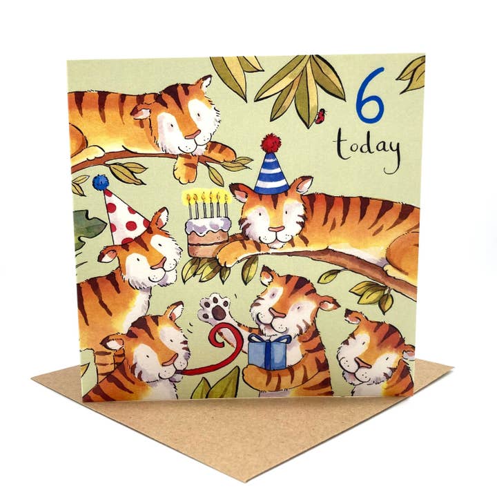Ink and Snail Limited - Vente Cartes d'anniversaire - Carte de 6e anniversaire - Tiger