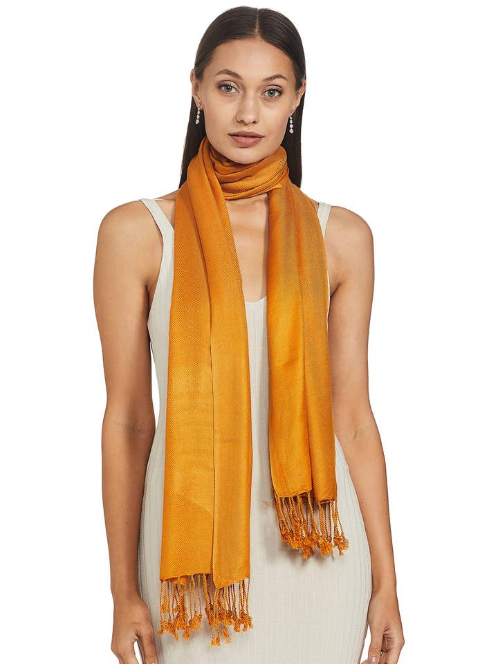 Shawls in Mustard Yellow for wholesale by Ecogram