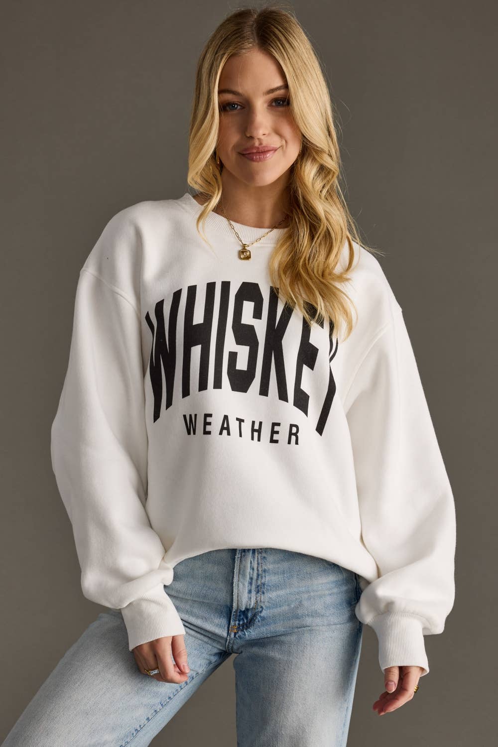 Panache Apparel Co. - Wholesale Graphic Sweatshirt - Women's - White Whiskey Weather Sweatshirt2