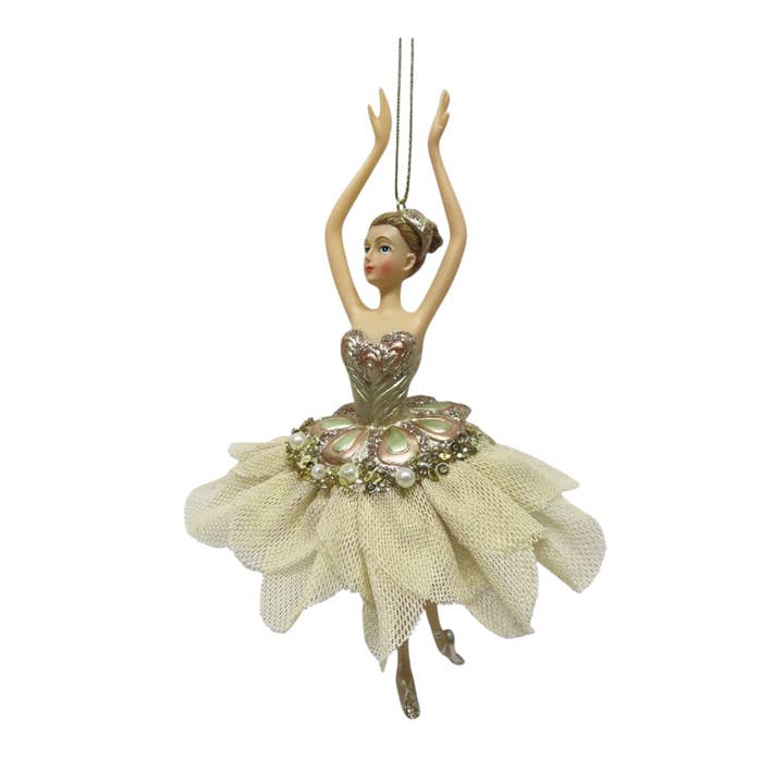 December Diamonds - Wholesale Ornament - 7in Champagne Ballerina Orn0