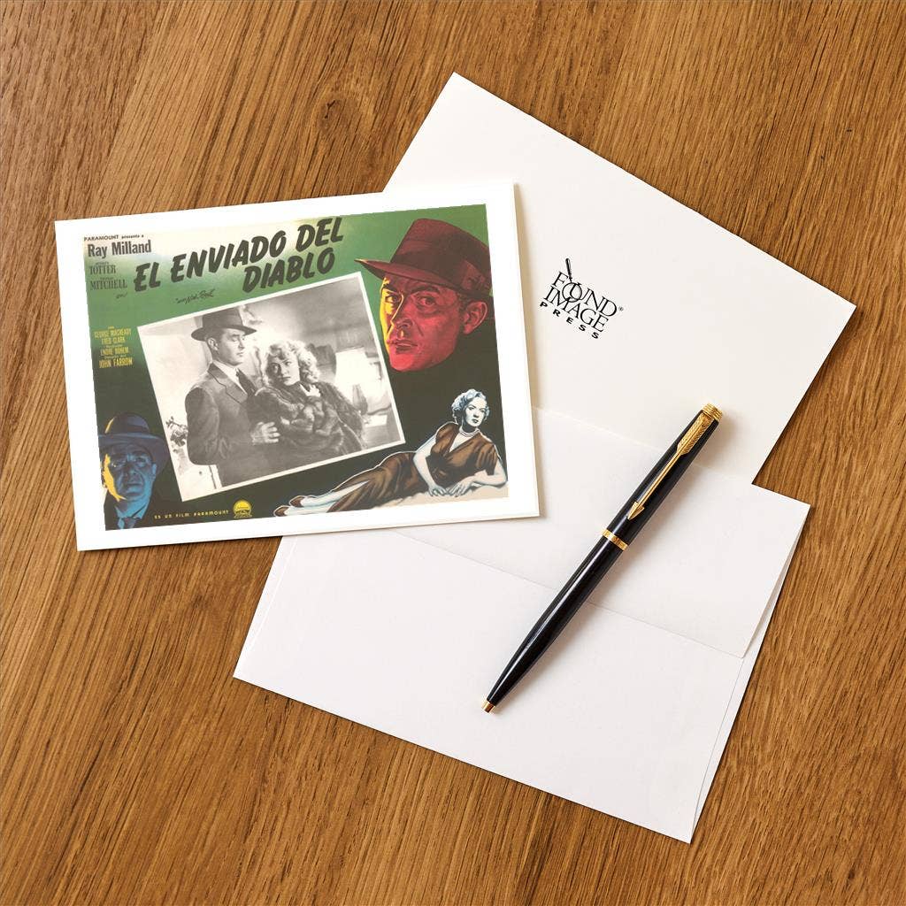 Found Image Press - Wholesale Stationery/Notecard Set - Greeting Card MX-411 Mexican Advertisement for Film Noir Mov1