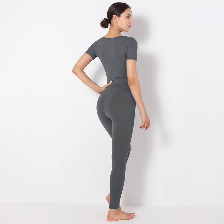 Active by Anna-Kaci - Wholesale Activewear Set - Women's - Side to Side Sculpting Set (two-piece set)23