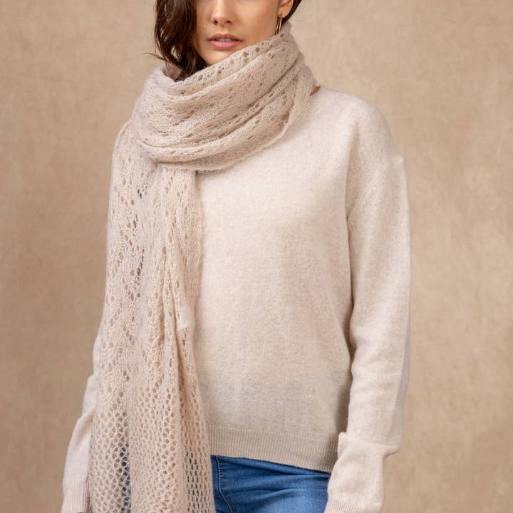 NAÏS PARIS - Wholesale Scarf - Women's - OPENWORK MOHAIR WOOL SHAWL36