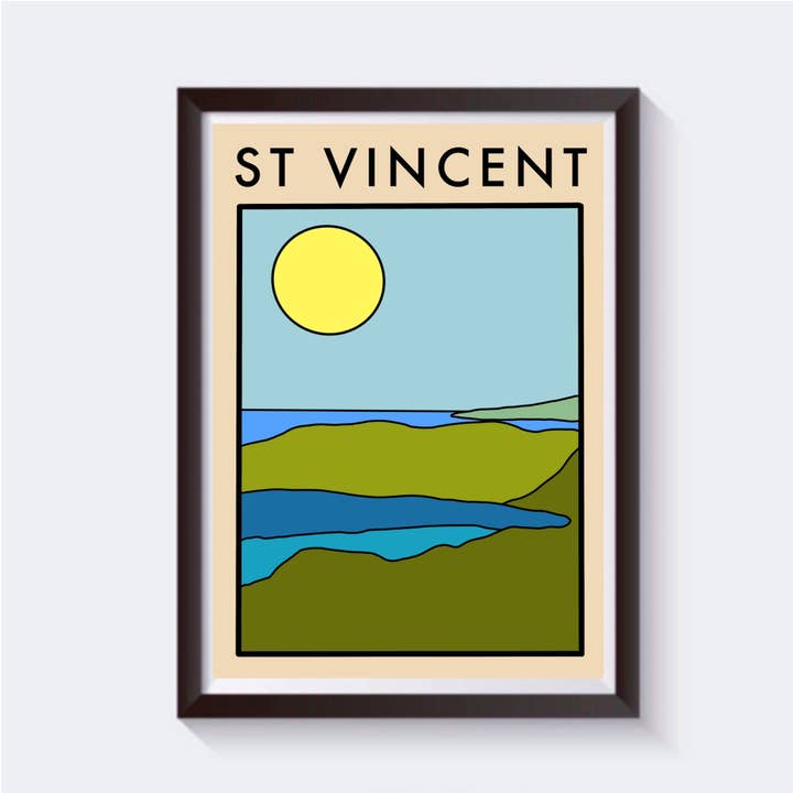 Minimalistischer St. Vincent-Reisedruck — erhältlich in 6 Größen für den Großhandel von 2 Sisters